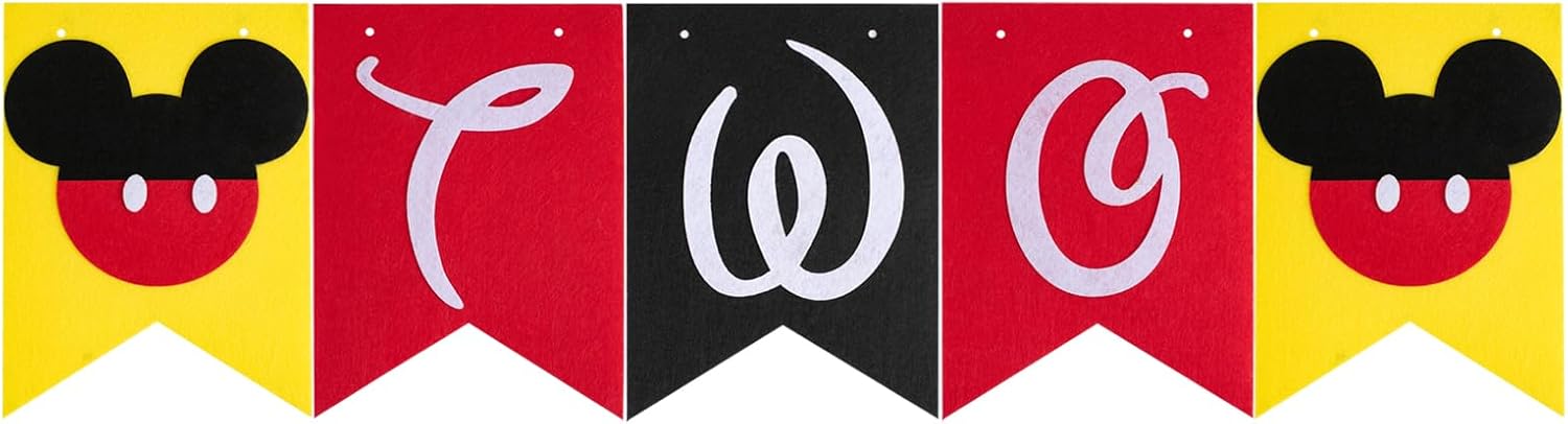 CHuangQi 2nd Birthday Mickey Banner Decoration
