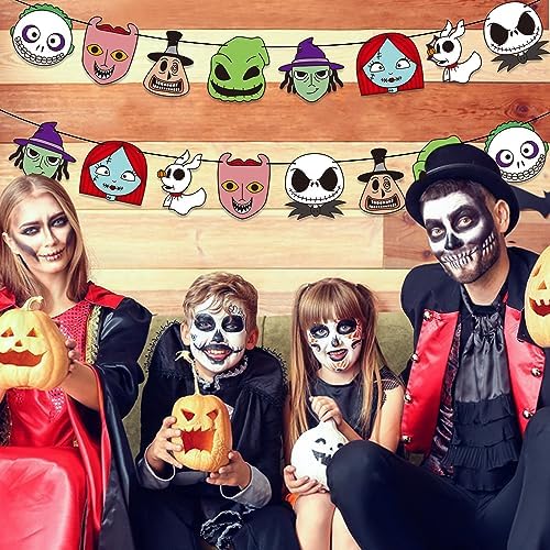 Z1juce Halloween Skull Party Banner 32PCS