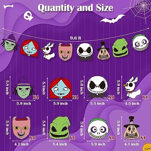 Z1juce Halloween Skull Party Banner 32PCS