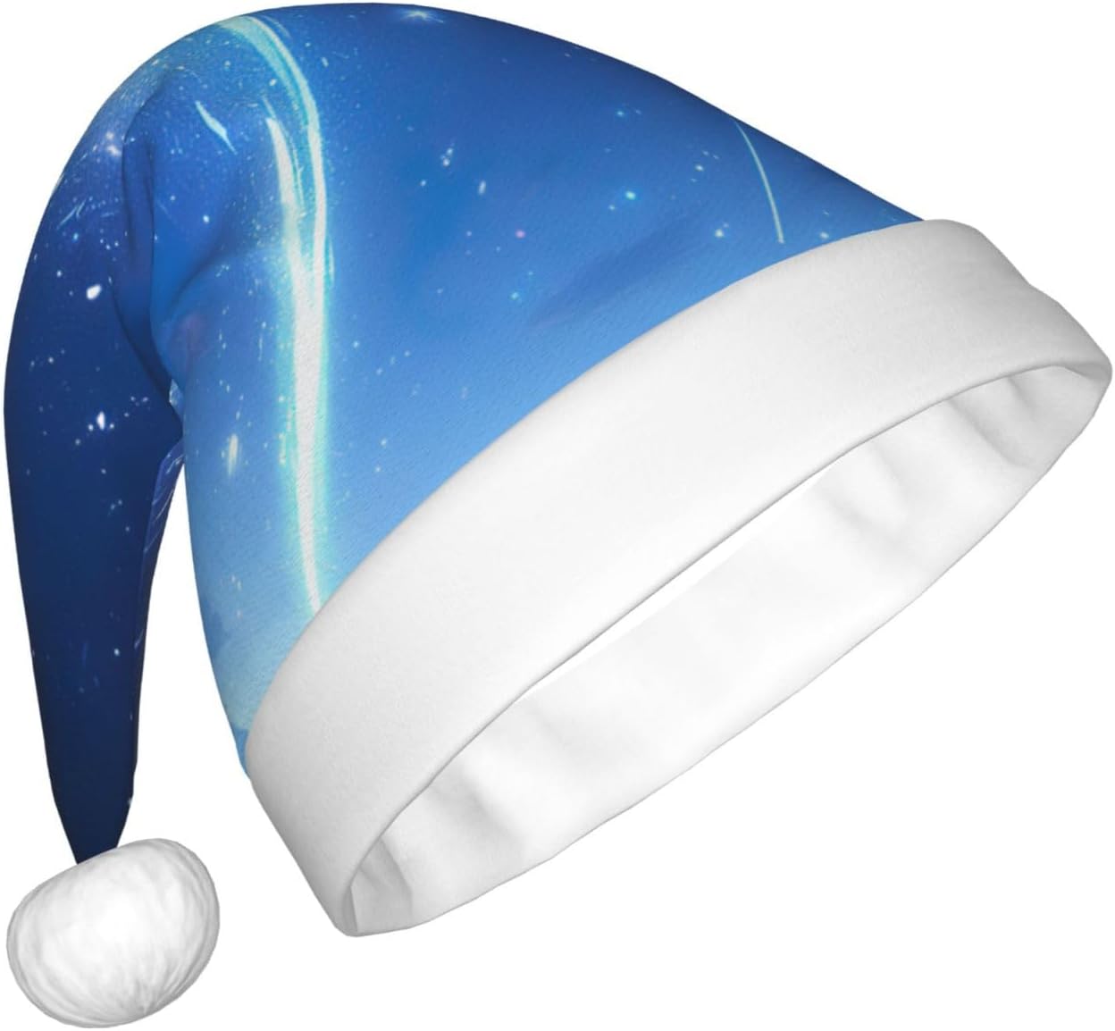 QIN ZHENG Splendid Star Print Santa Hat for Women Adult