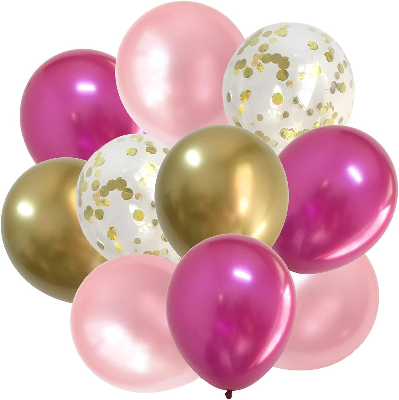 TSOTU Assorted Pink Gold Metallic Balloons 50pk