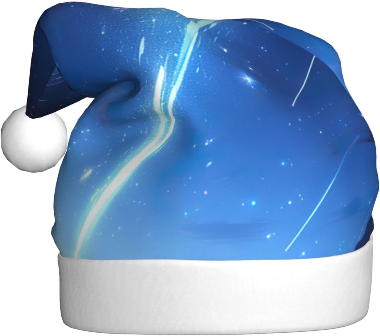 QIN ZHENG Splendid Star Print Santa Hat for Women Adult