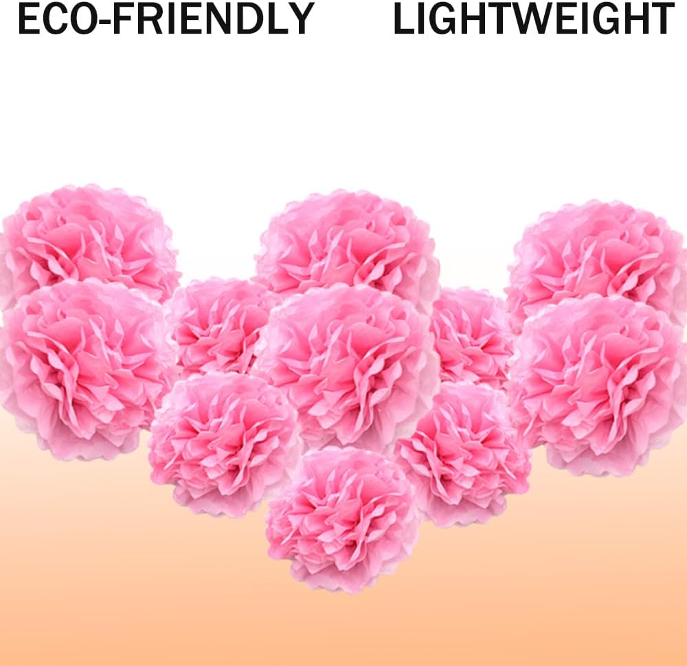 Yosawa 12 Pcs Tissue Paper Pom Pom Flowers Party Decorations