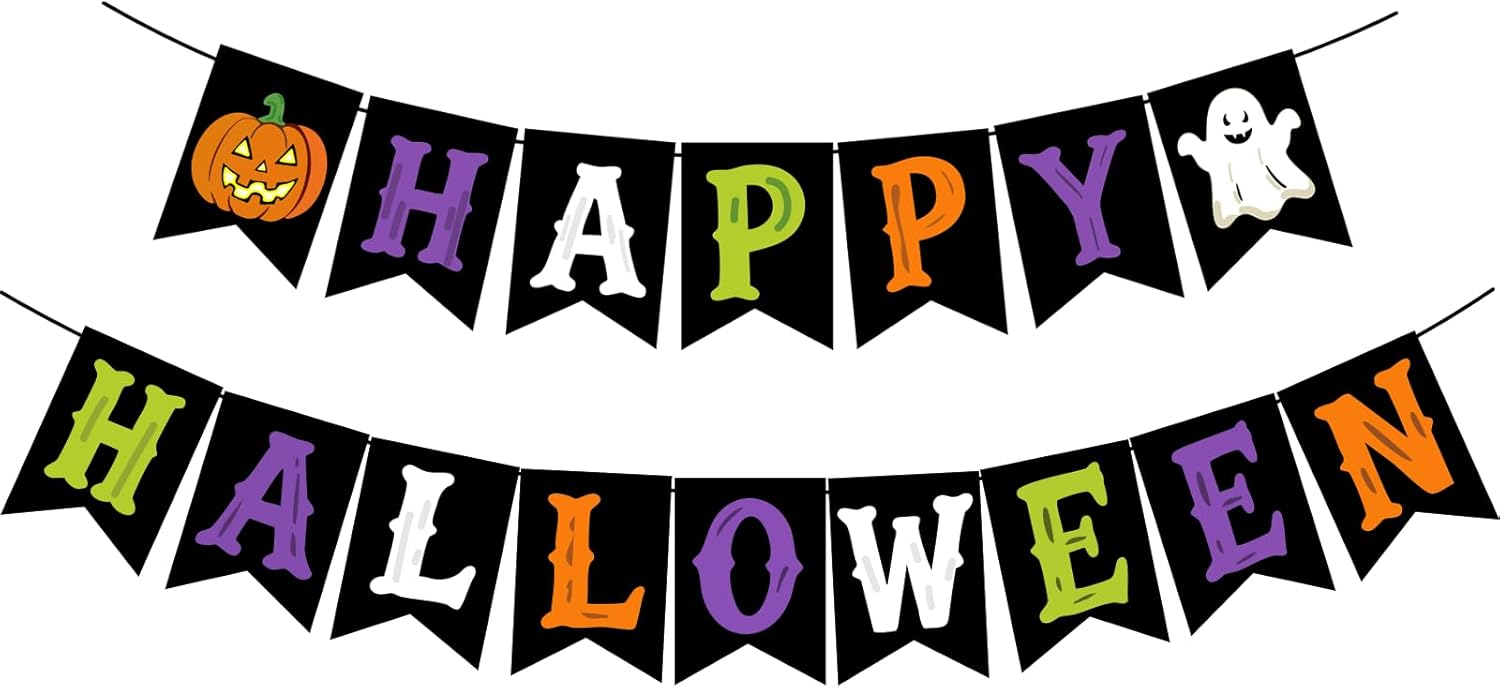 Happy Halloween Banner for Mantle Wall Fireplace Decor