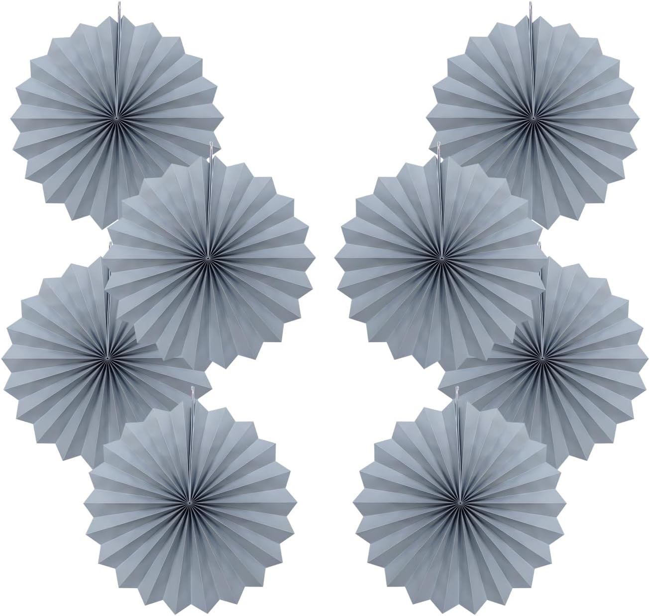 Gray Party Decorations 12in Hanging Fans DIY Set