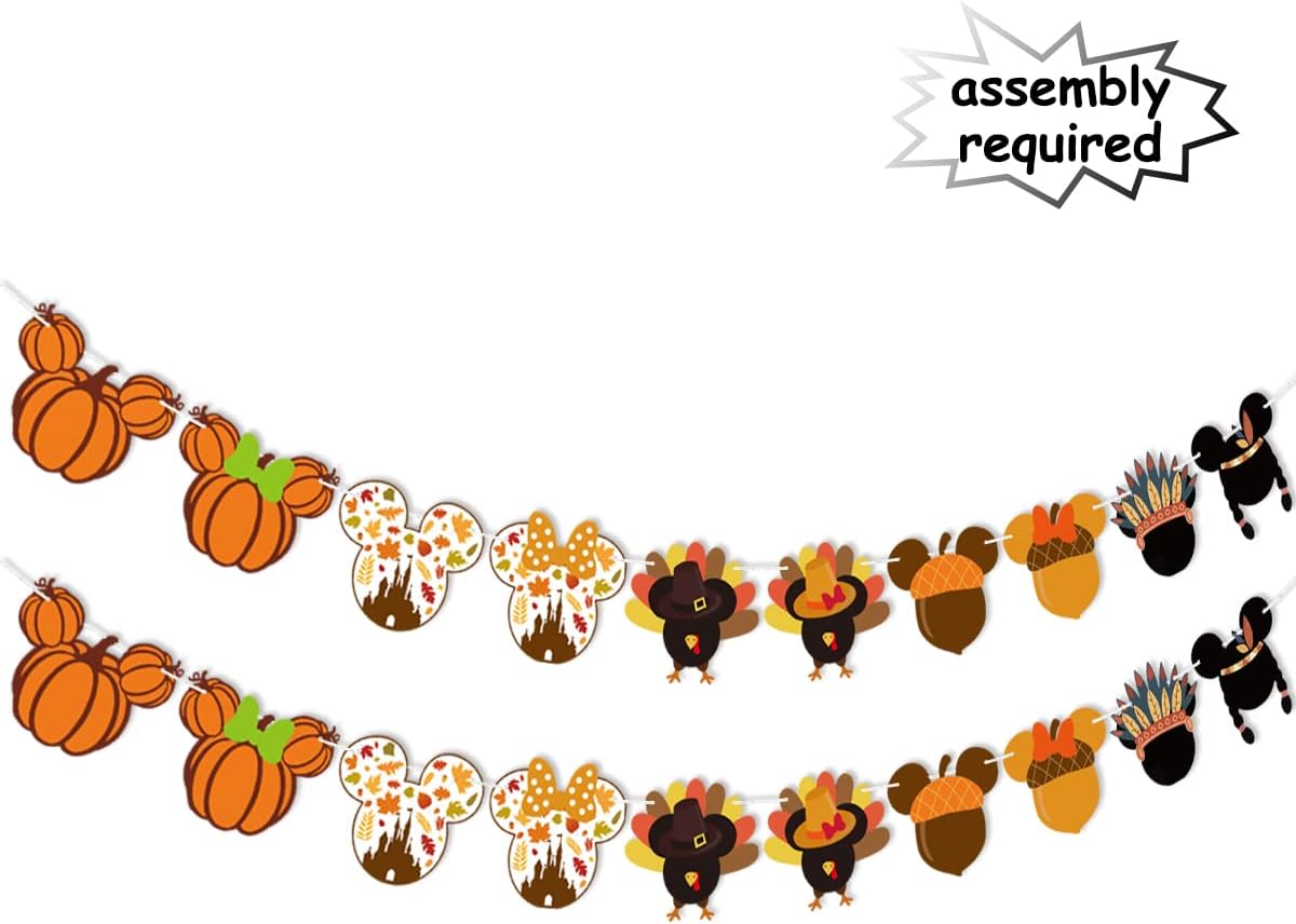 Mouse Inspired Thanksgiving Garland Banner for Fall Party Decorations