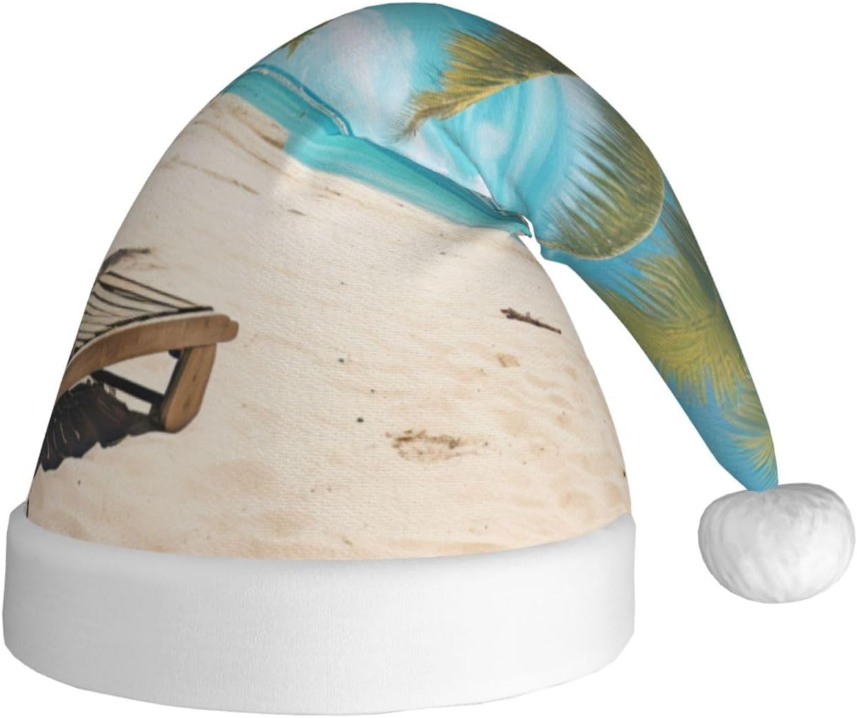 QINZHENG Personalized Santa Hat with Beach Print