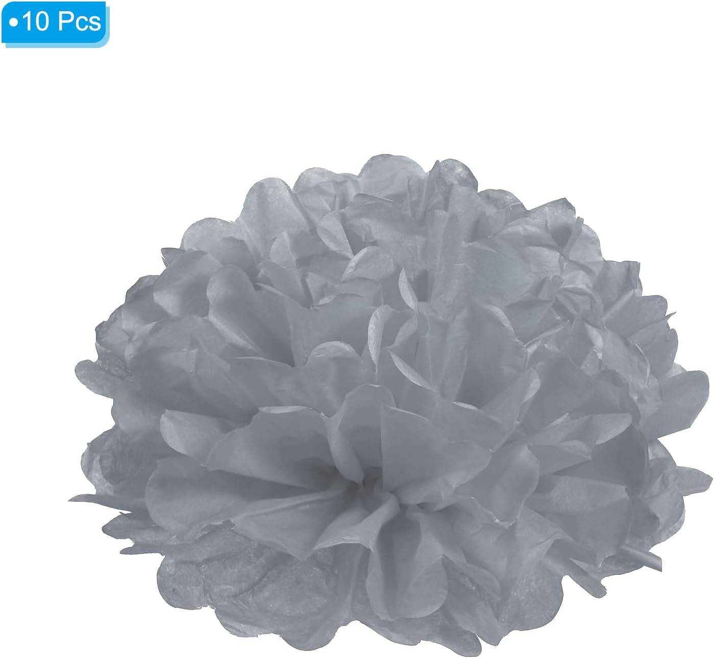 PATIKIL 8 Inch Grey Tissue Pom Poms Flowers 10 Pack