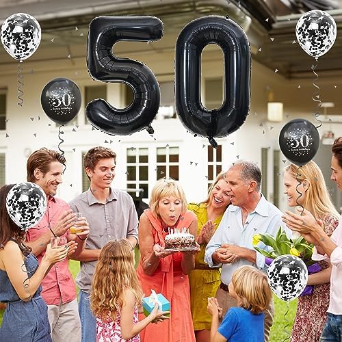 50th Birthday Balloons Decor Set for Men and Women