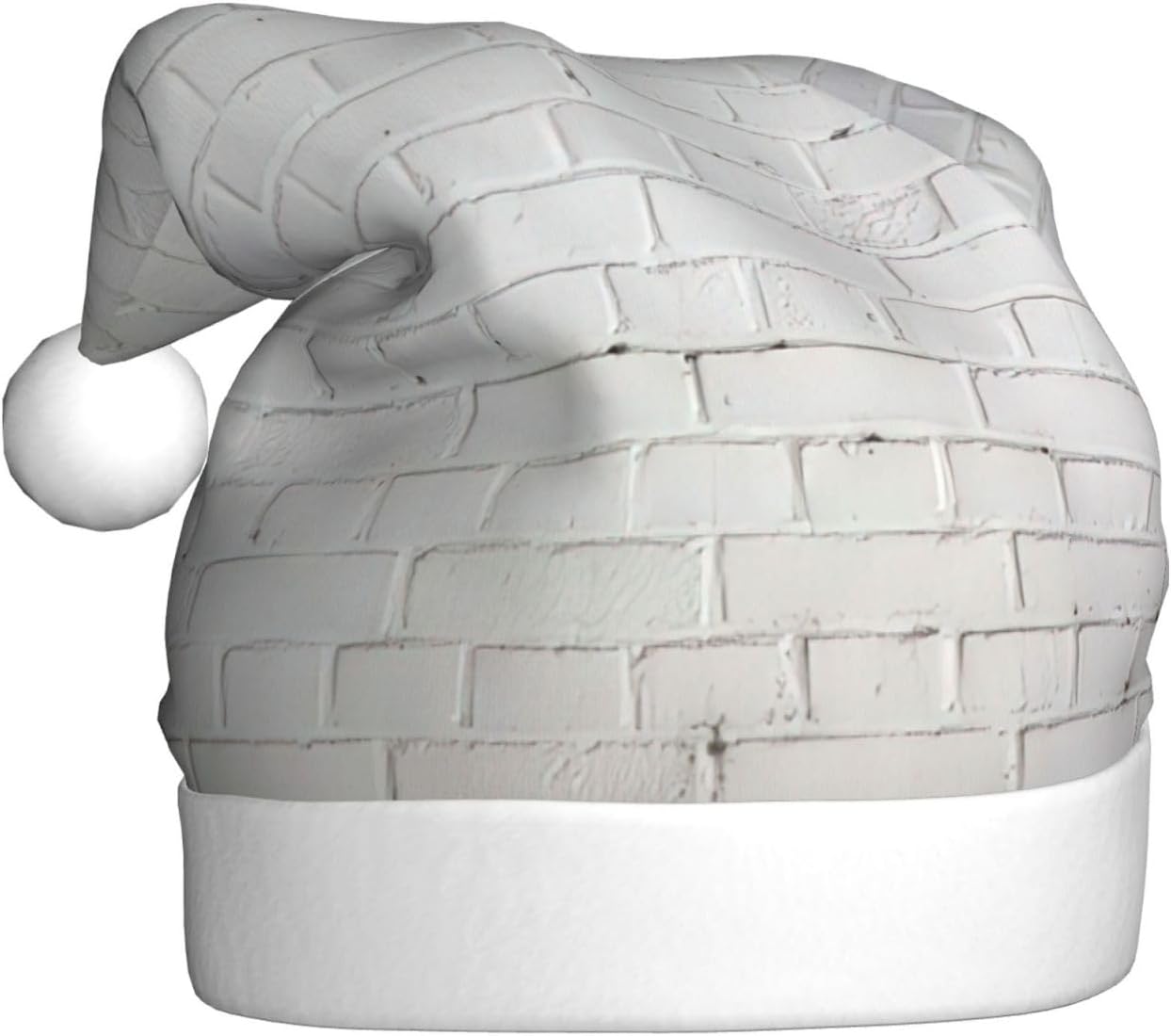 QINZHENG Old White Brick Wall Santa Hat for Women