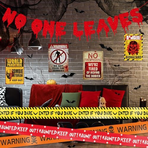 Roetyce Halloween Decorations Kit with Banners and Stickers