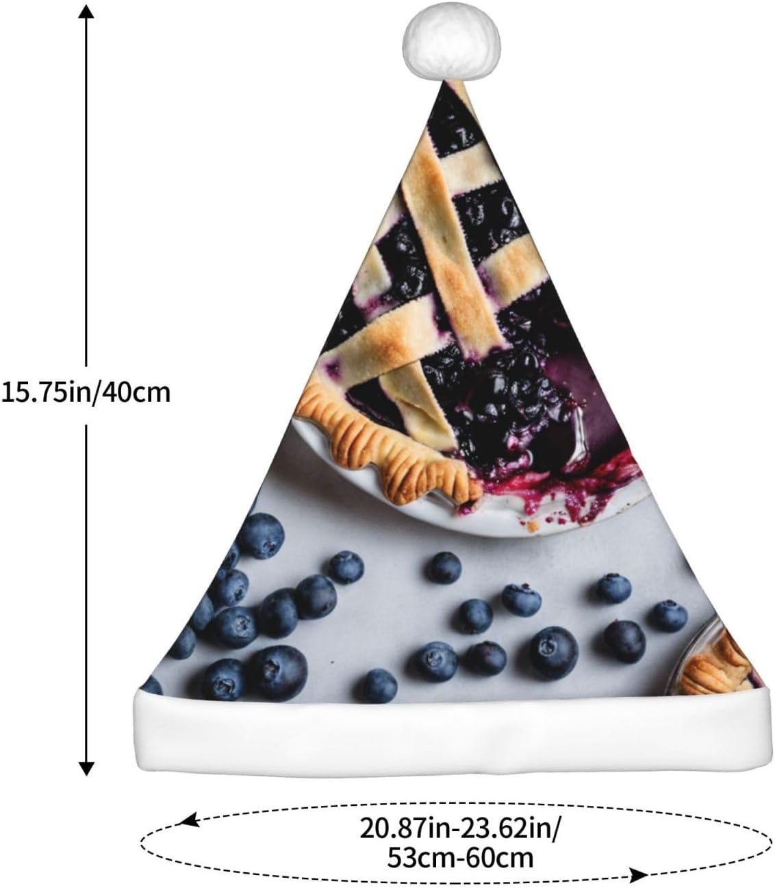 QINZHENG Santa Hat with Blueberry Pie 04 Print