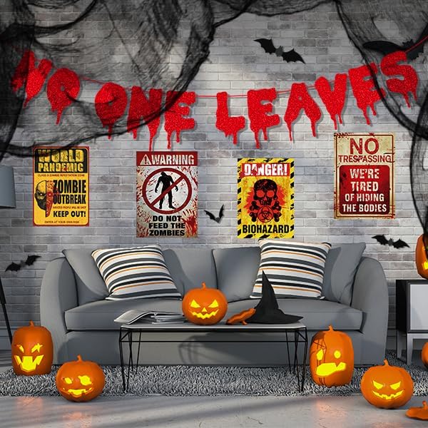 Roetyce Halloween Decorations Kit with Banners and Stickers