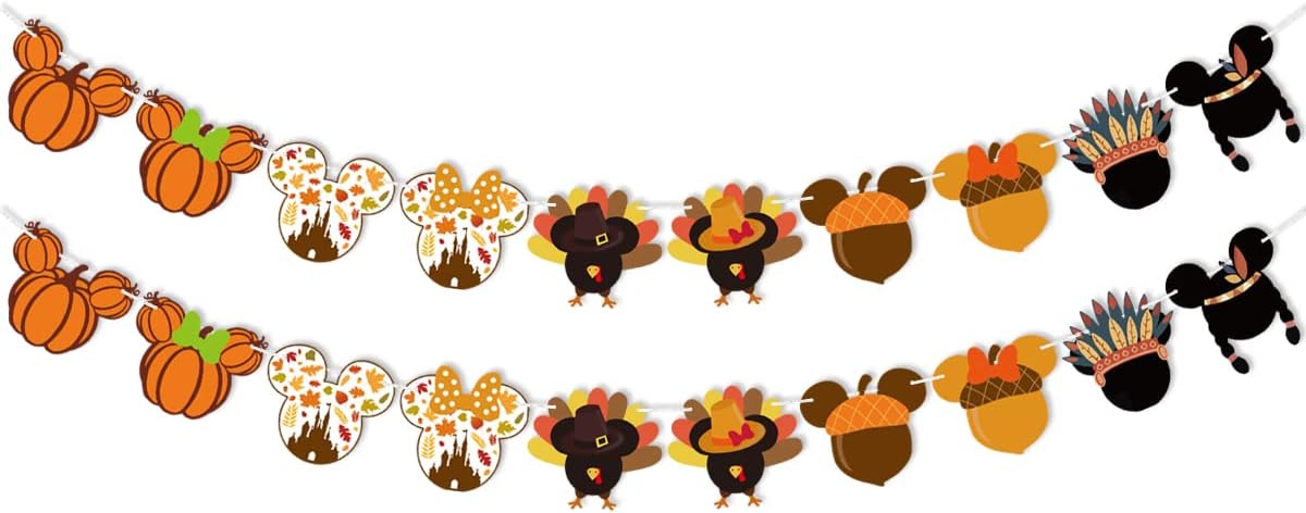 Mouse Inspired Thanksgiving Garland Banner for Fall Party Decorations