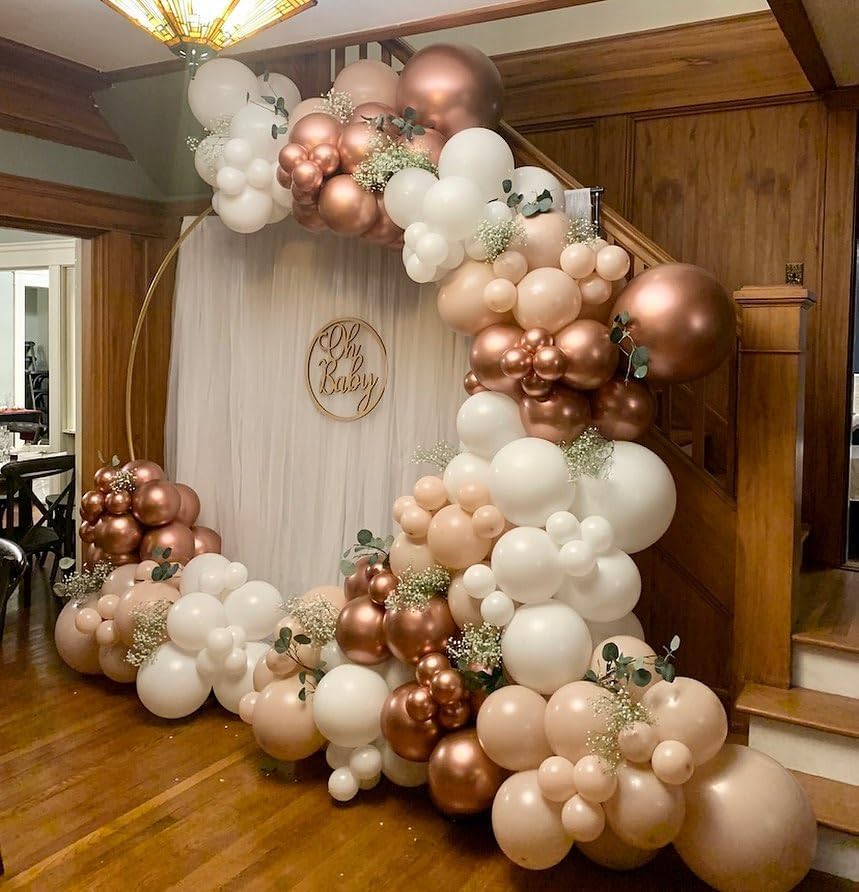 Rose Gold Confetti Latex Balloons 60PCS for Parties
