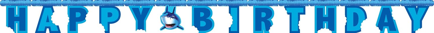 Shark Splash Happy Birthday Banner