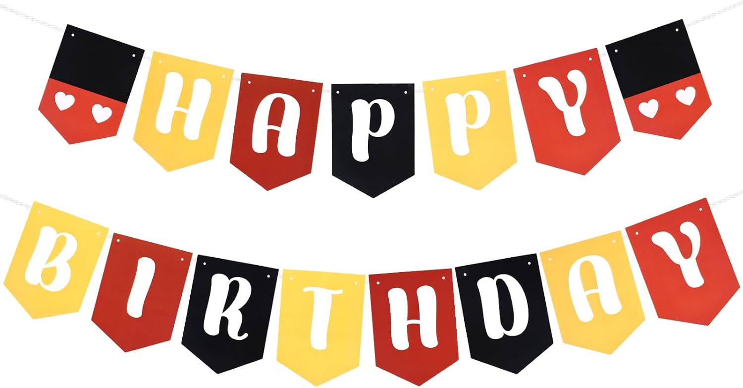 Cute Cartoon Mouse Birthday Banner Set Decor