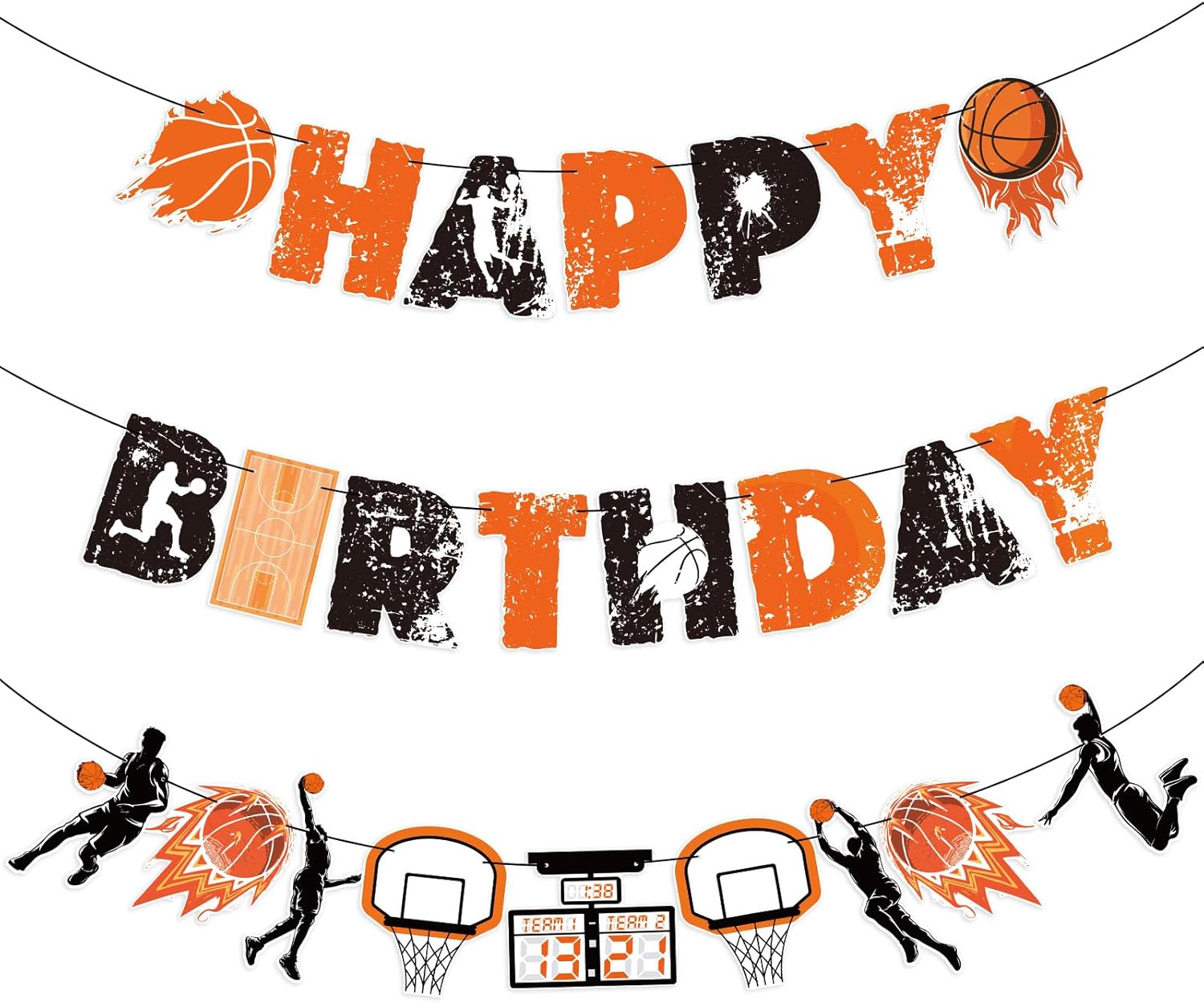 SUNBEAUTY Basketball Birthday Banner Garland