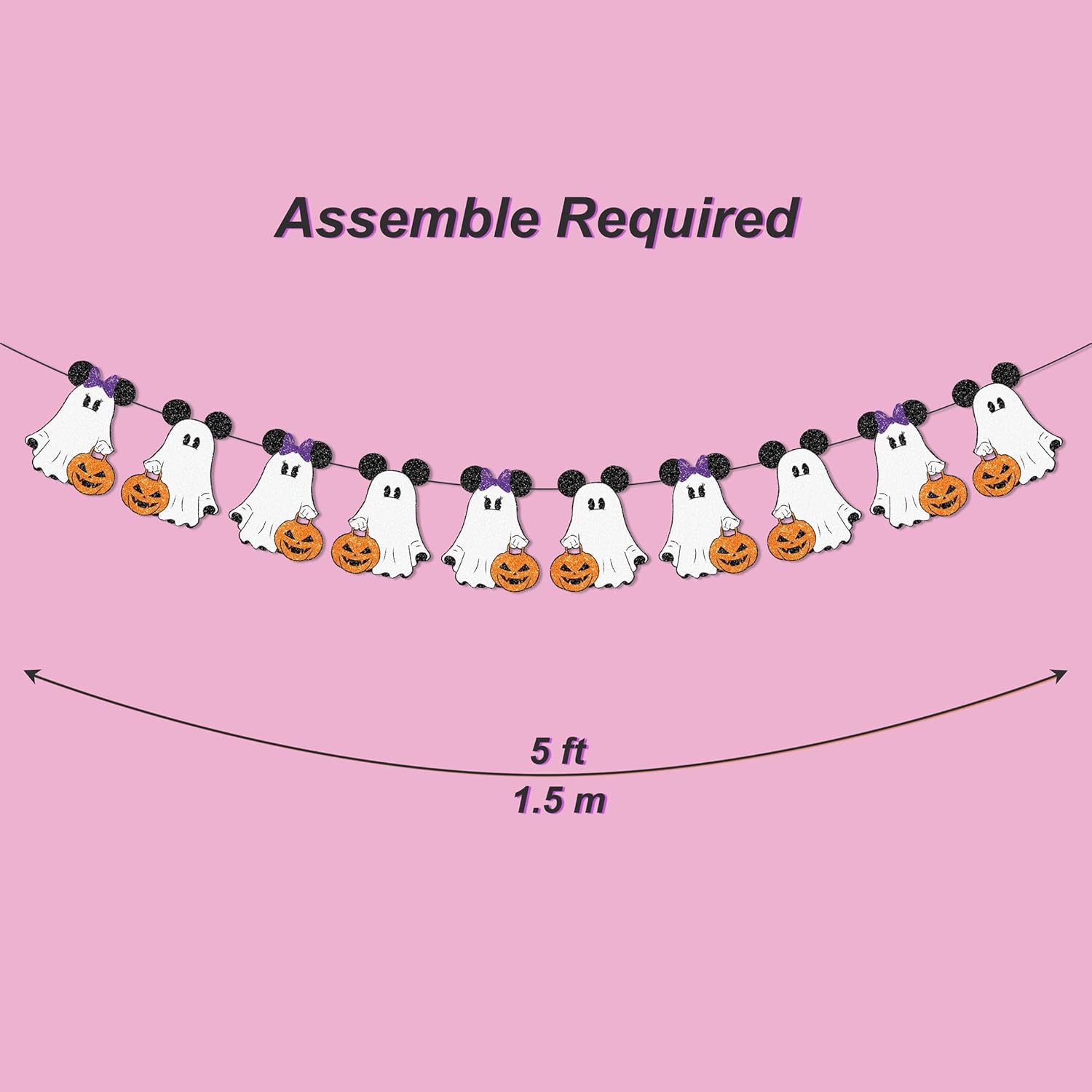 Halloween Boo Garland Banner 10Pcs Mouse Theme Decor