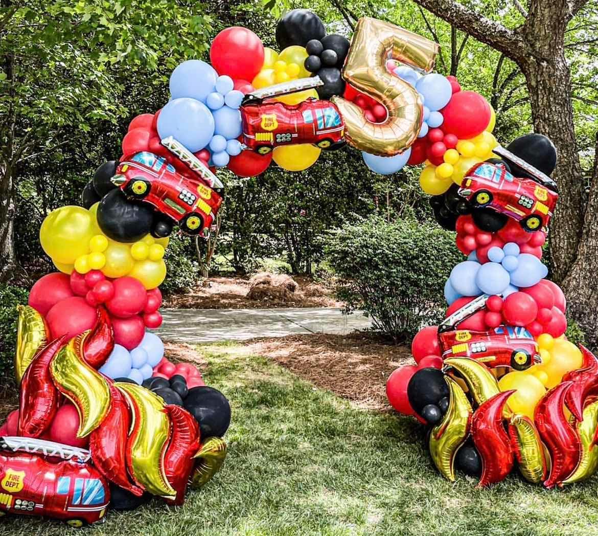 Fire Balloon Garland Arch Kit 144pcs Fire Themed Decor