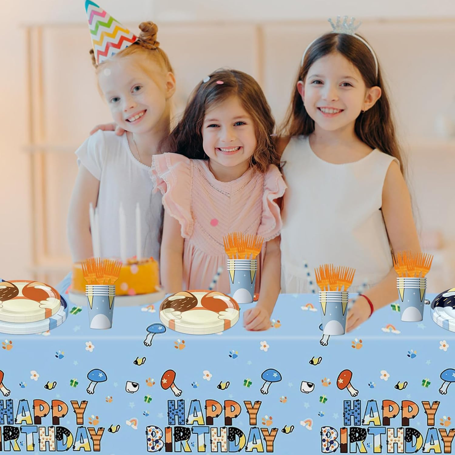 102 PCS Blue Dog Party Tableware Set