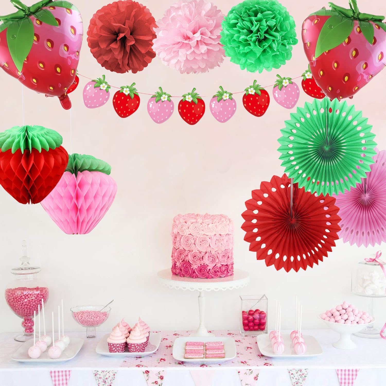 Coaroly Strawberry Party Decorations Set