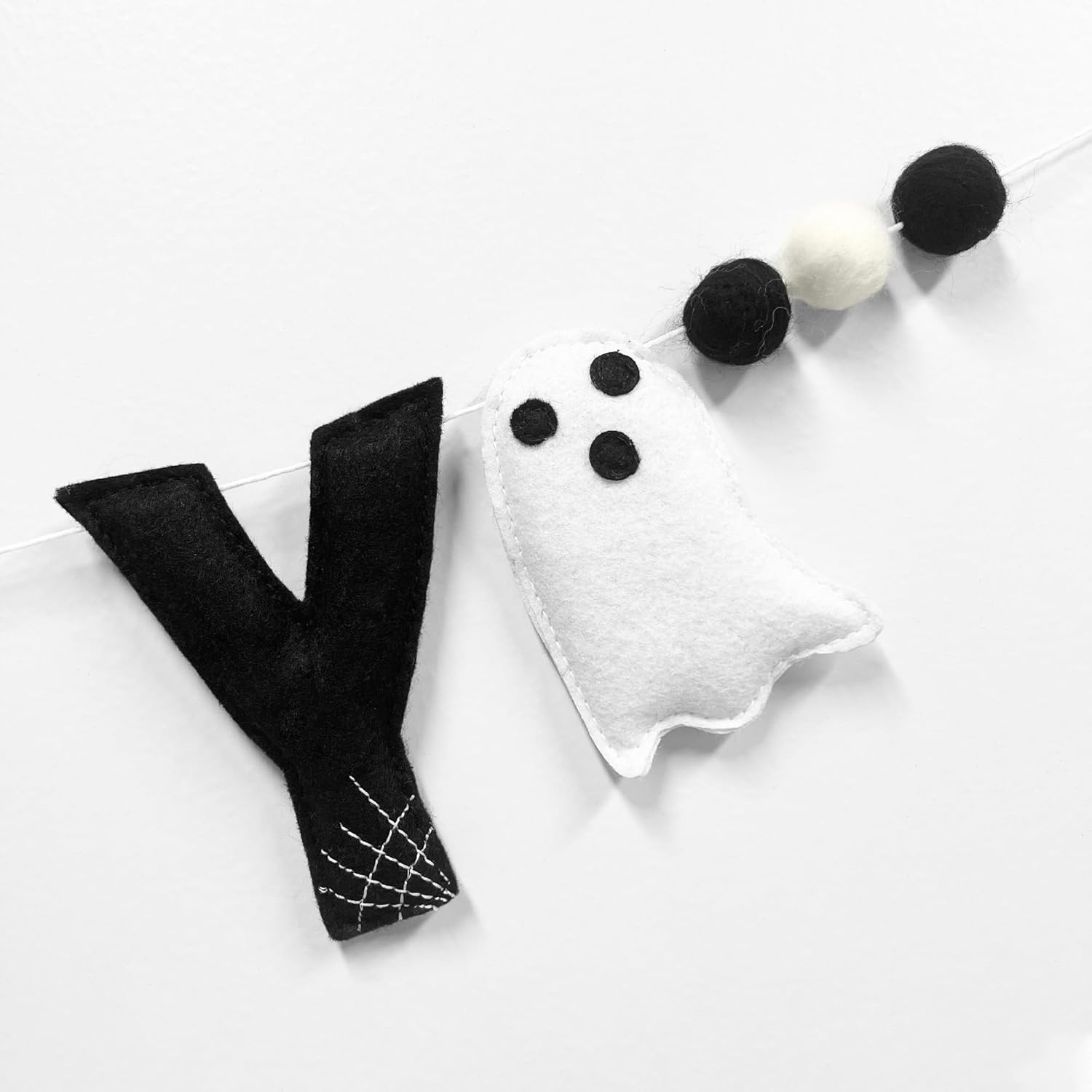 Halloween Decor Pre-Strung Felt Spooky Banner Garland