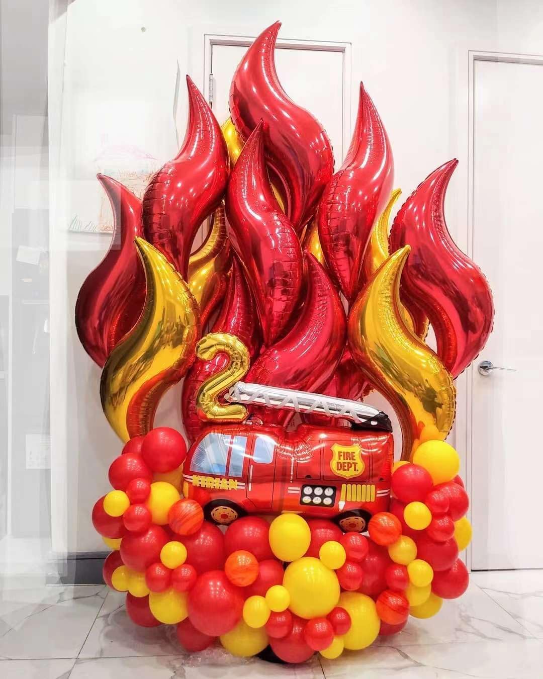 Fire Balloon Garland Arch Kit 144pcs Fire Themed Decor