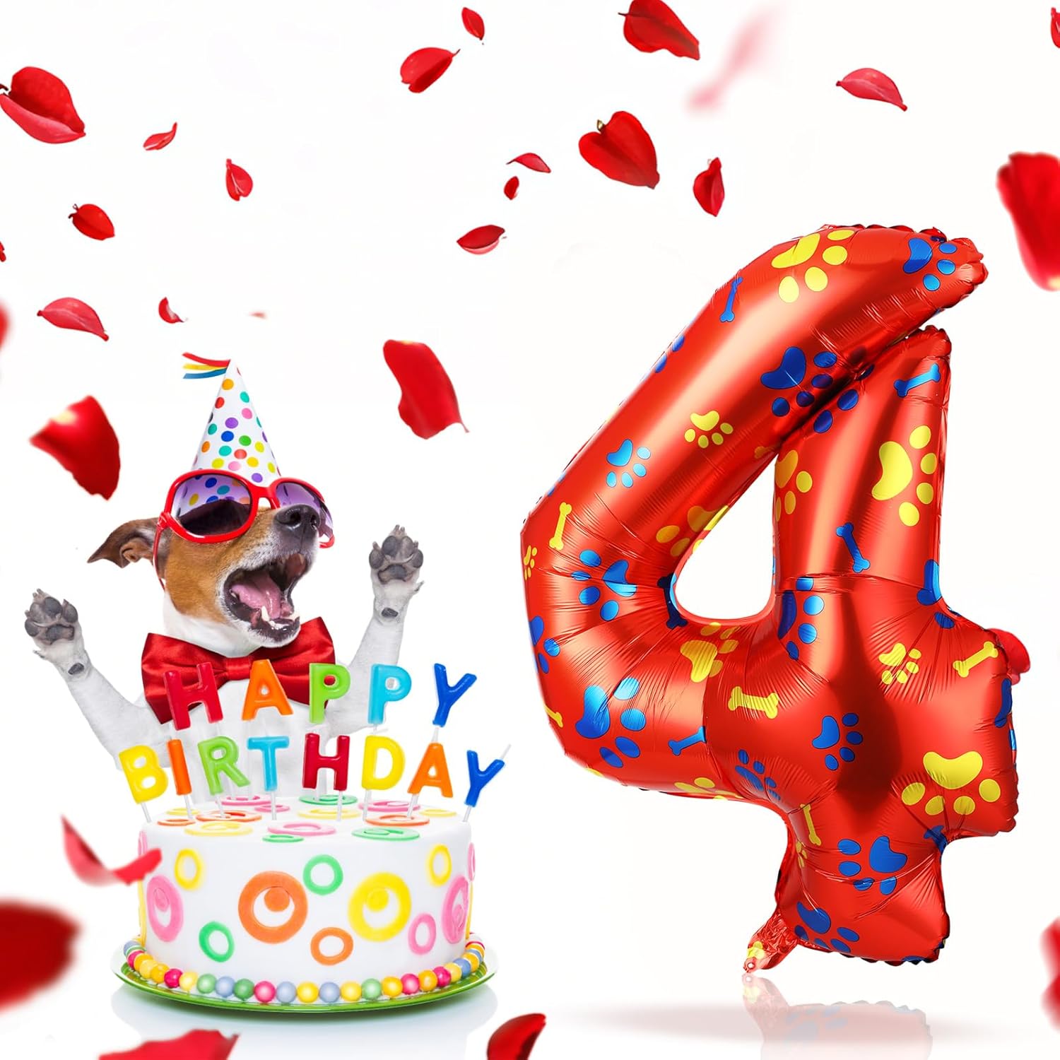Leitee 40 Inch Giant Dog Paw Birthday Balloon