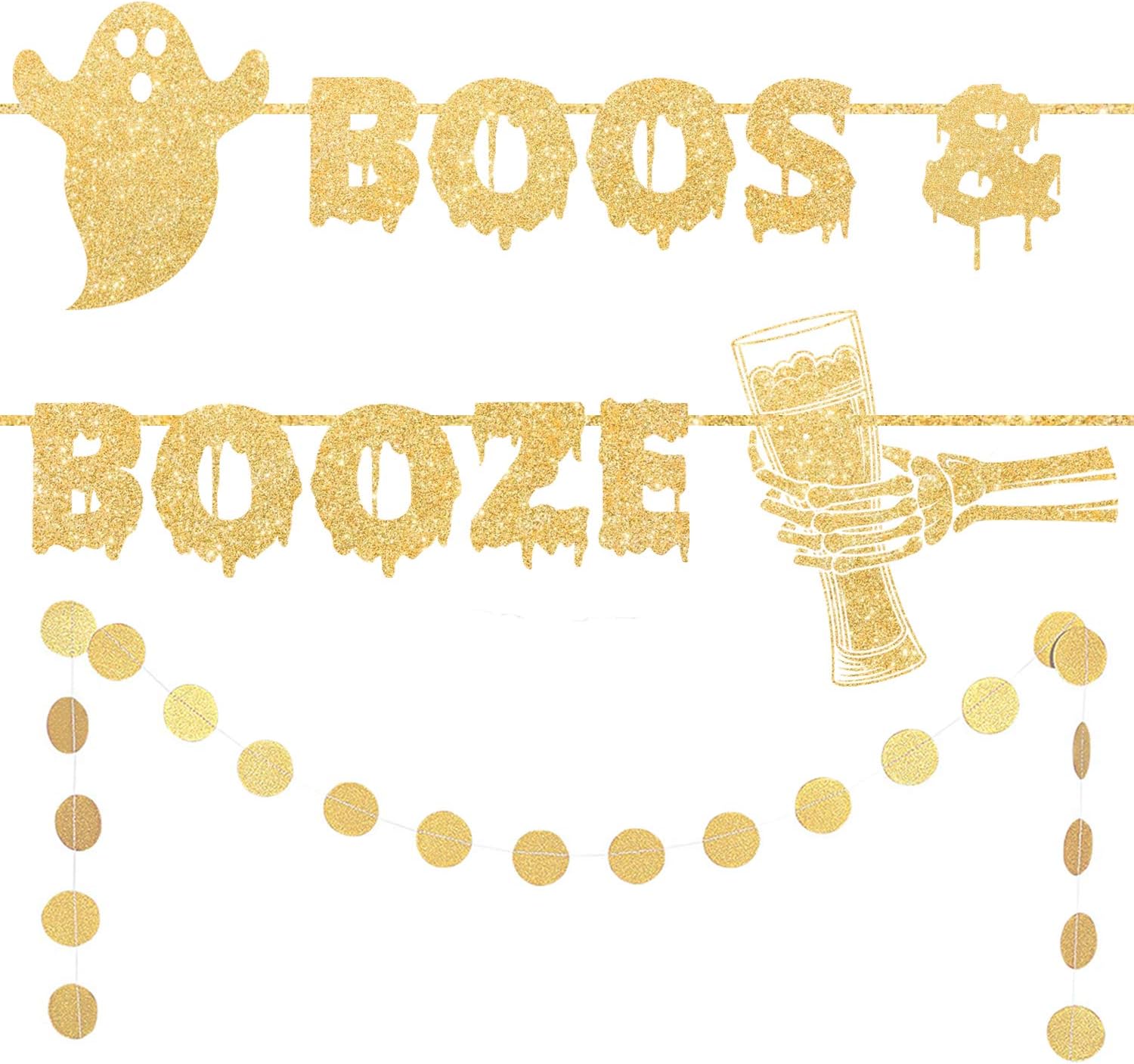 Bestus Boos Booze Halloween Banner for Adults