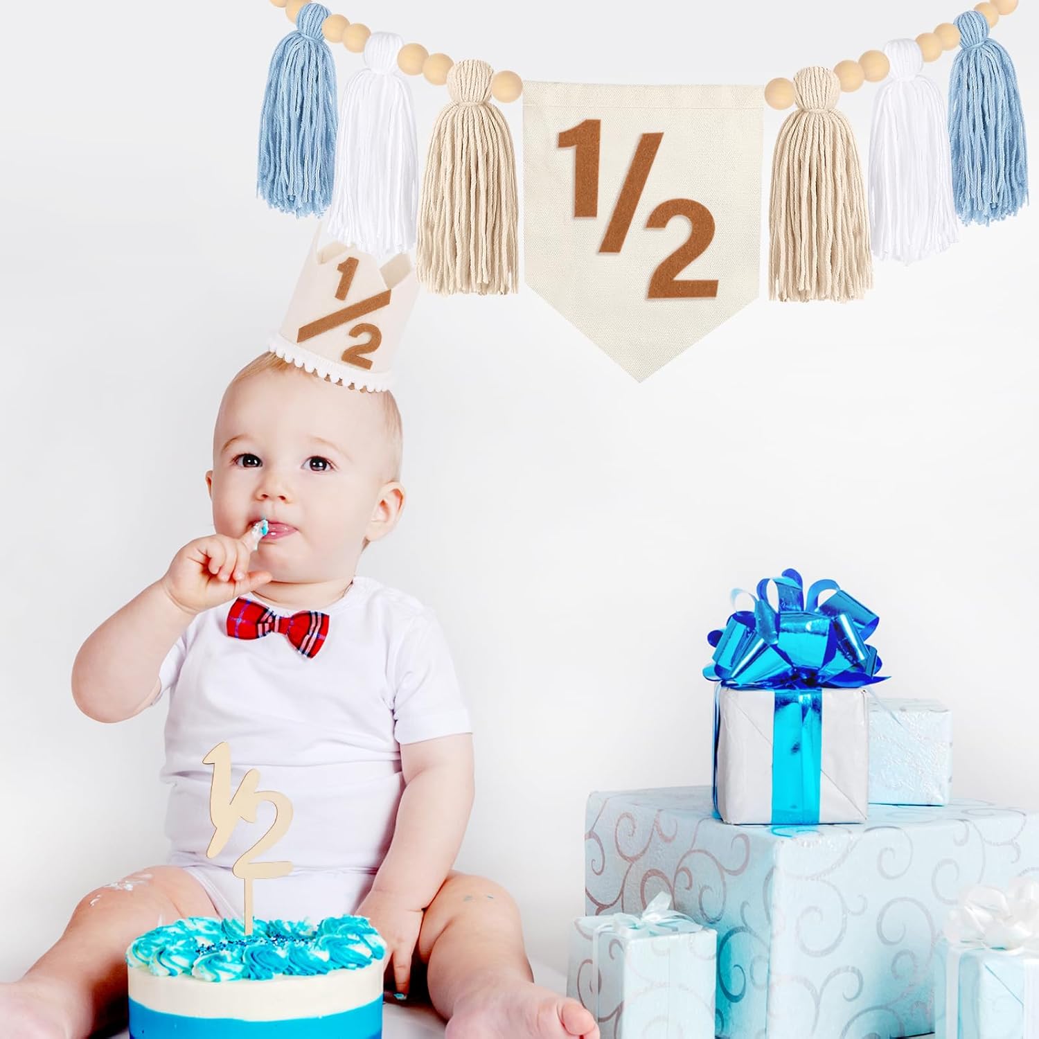 Baby Boy Half Birthday Decoration Set Blue