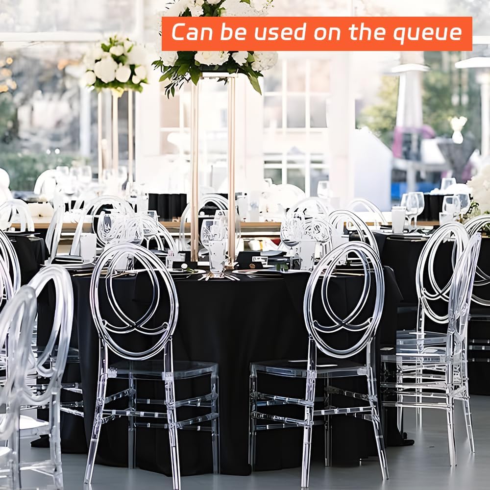 Cuckan 120 Inch Round Tablecloth 2 Pack Black