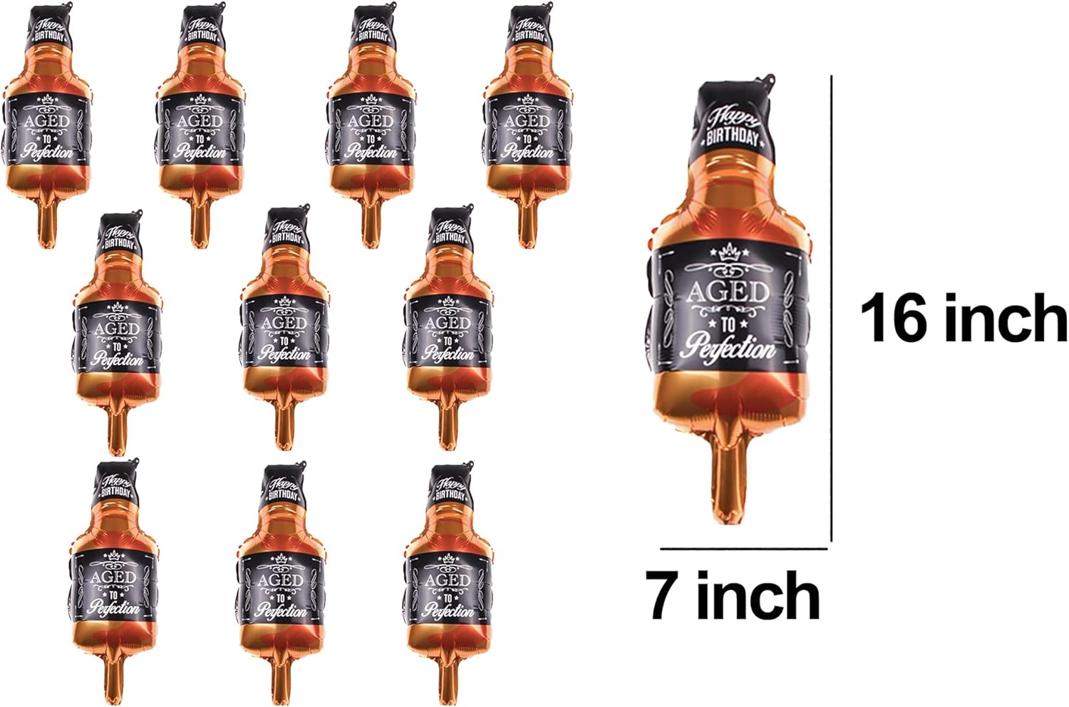 10PCS Mini Whisky Bottle Balloons Foil Aluminum Birthday Party Decorations