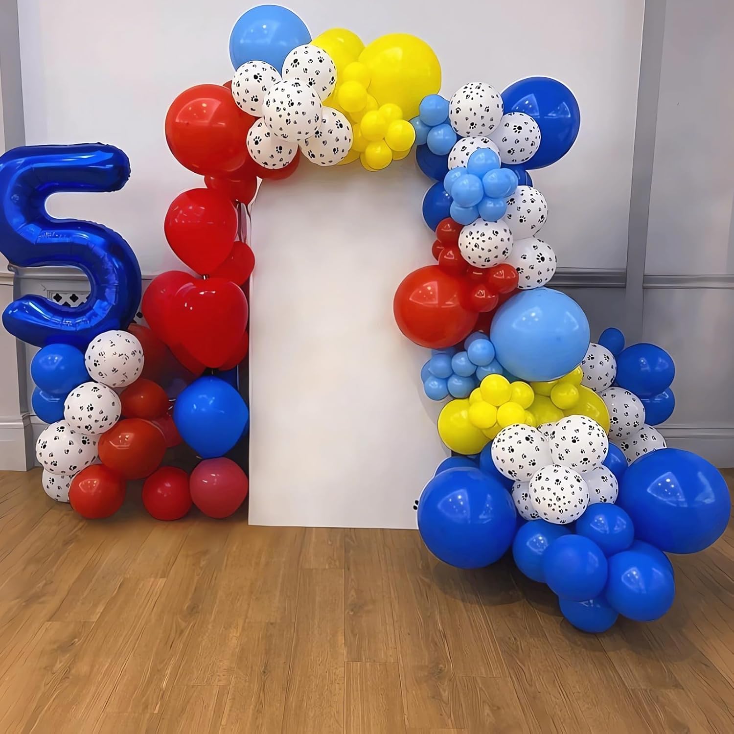 Dog Paw 3rd Birthday Balloon Arch Kit 40 Inch