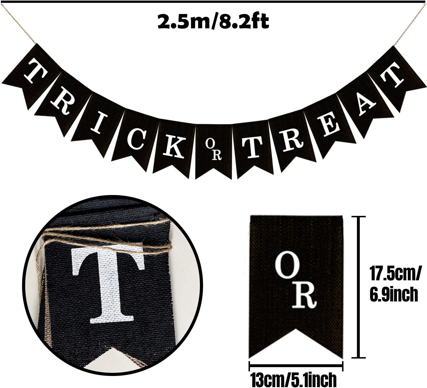 Trick or Treat Burlap Banner - Halloween Decor