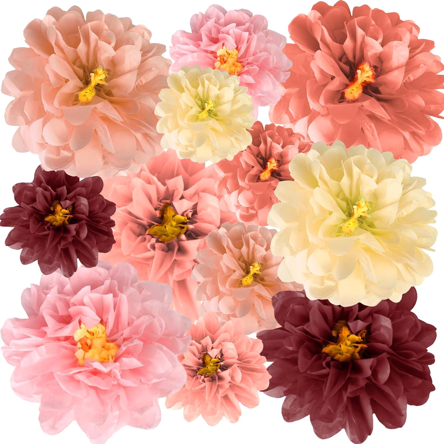 12 Pcs Large Mexican Tissue Flowers 20 8 Fiesta Decorations