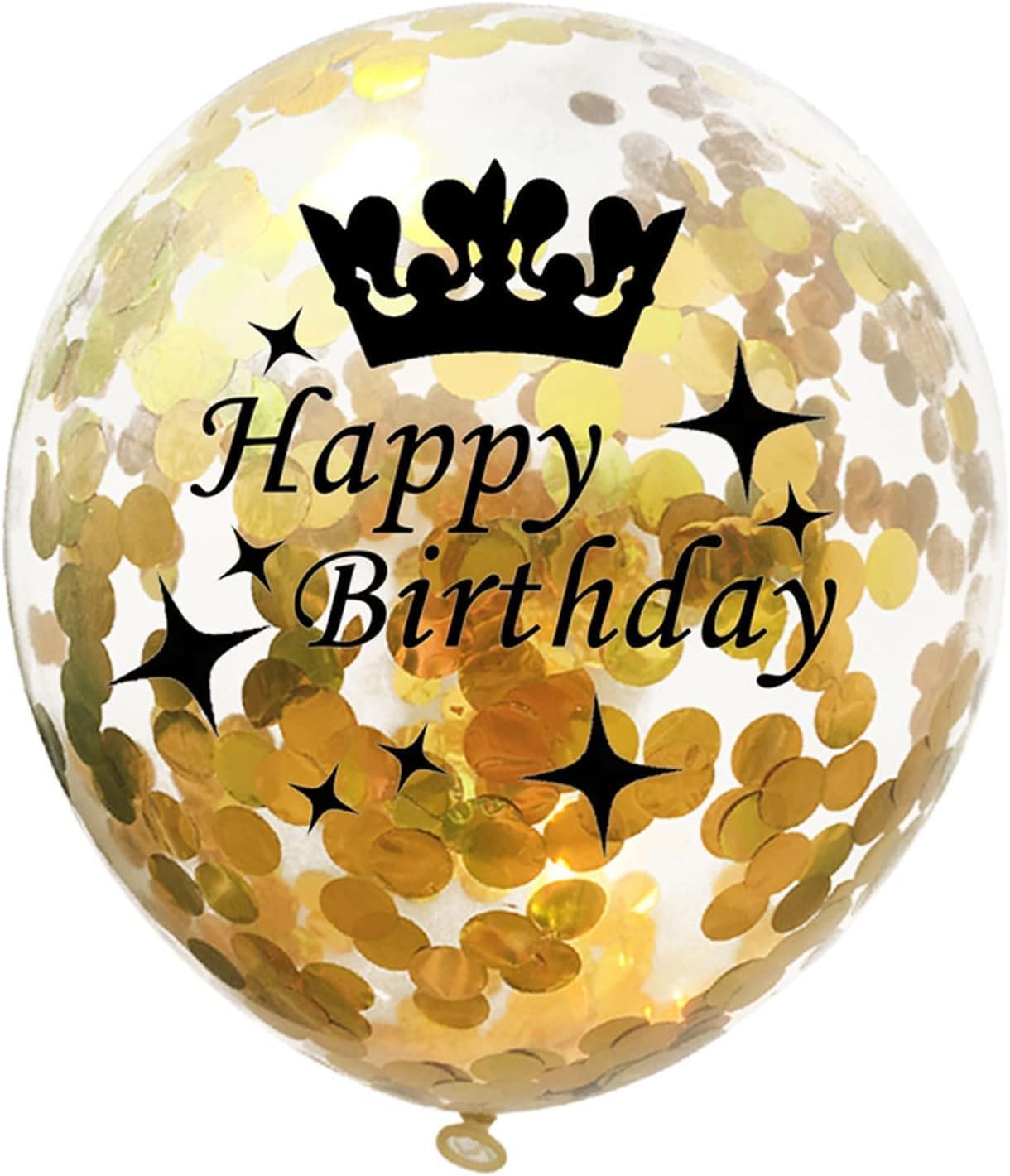 Happy Birthday Balloons Latex Black Gold Decorations