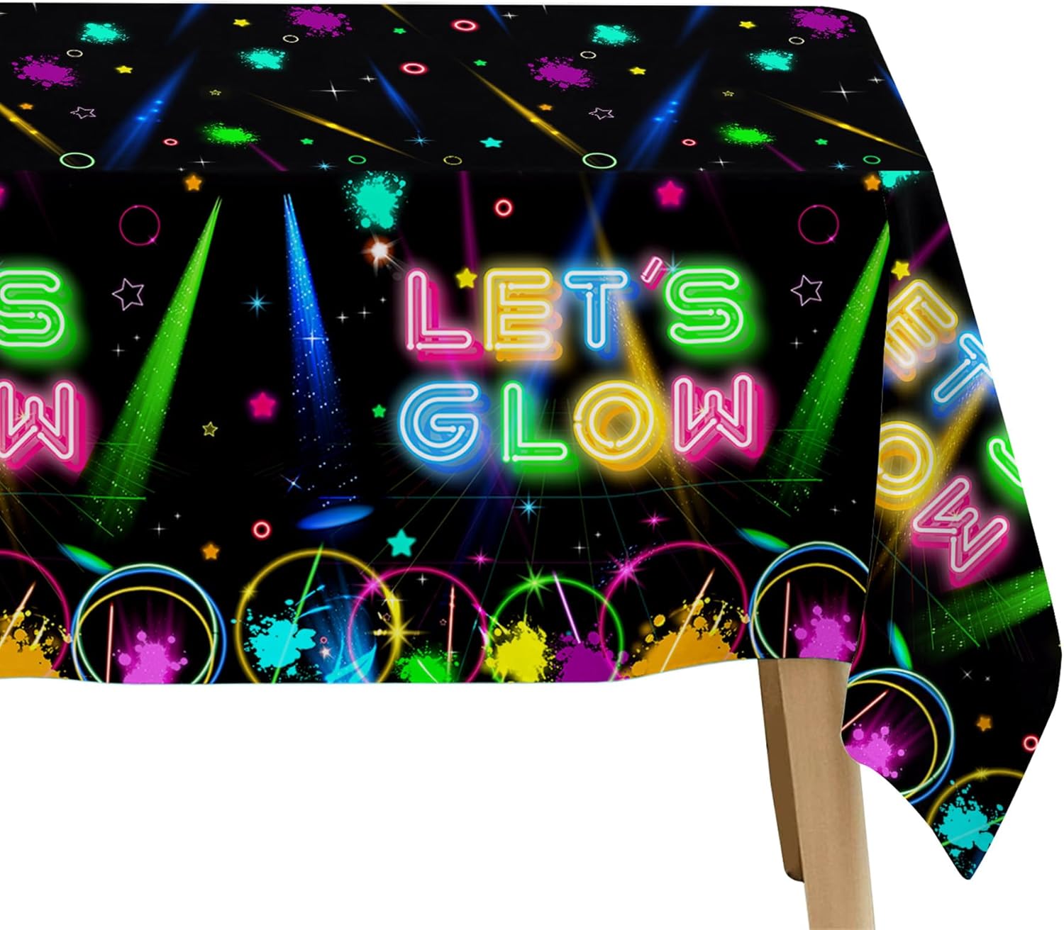 Neon Glow Birthday Tablecloth Set of 3