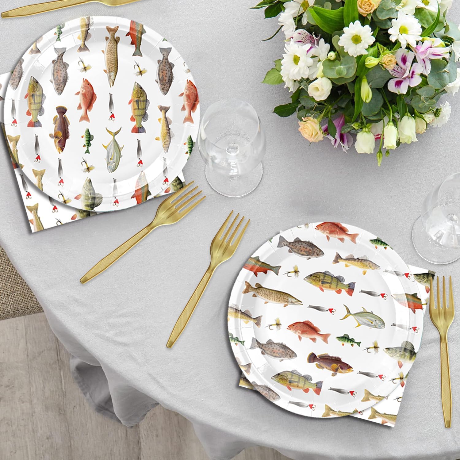 48Pcs GO Fishing Birthday Party Decorations