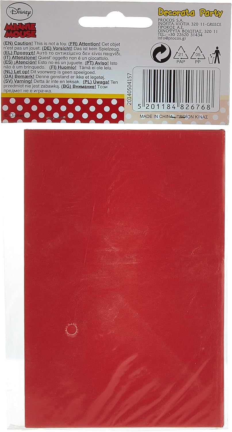 Disney Minnie Mouse Party Invitations 6 Pack