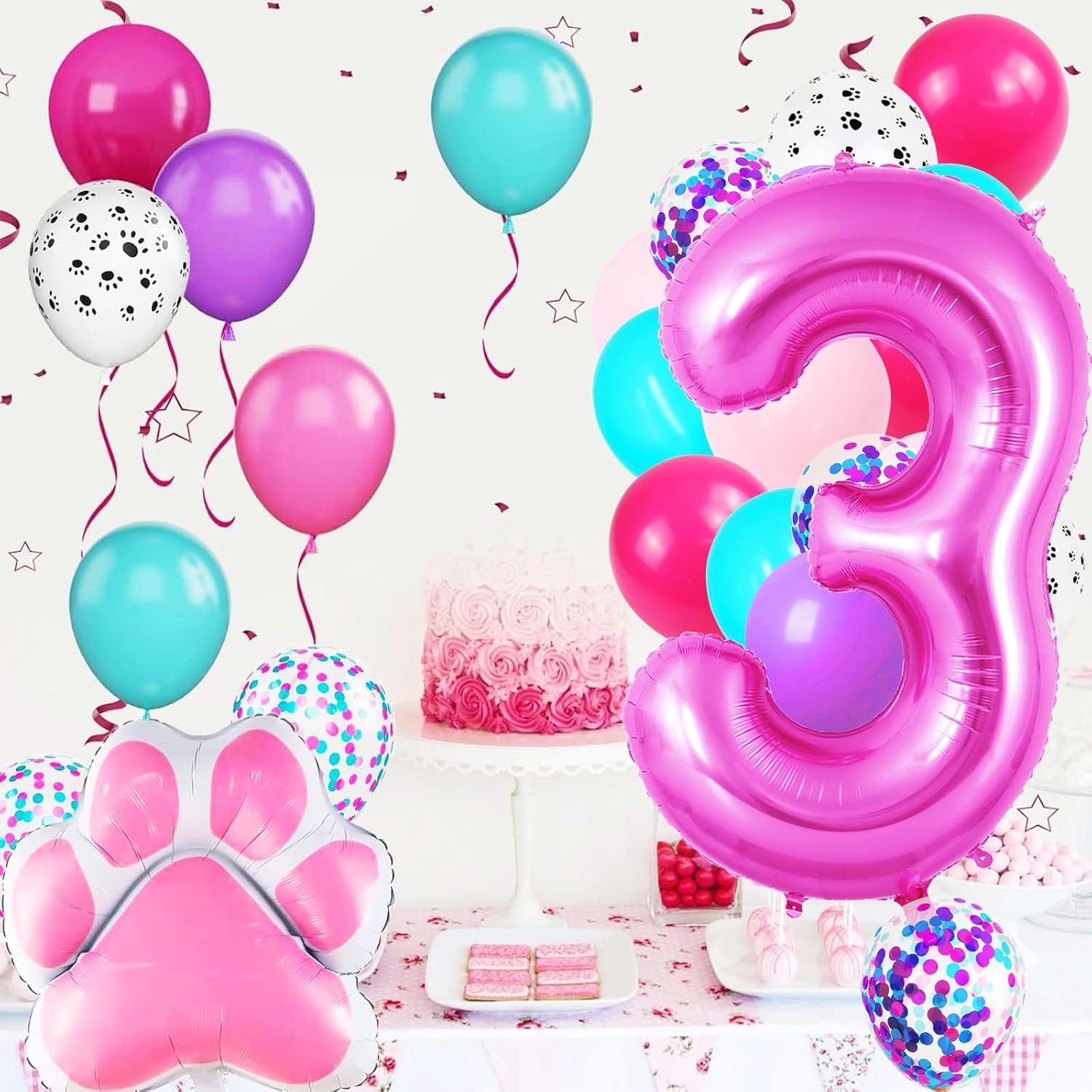 Pasiihol Paw Print Balloons Dog Party Decorations