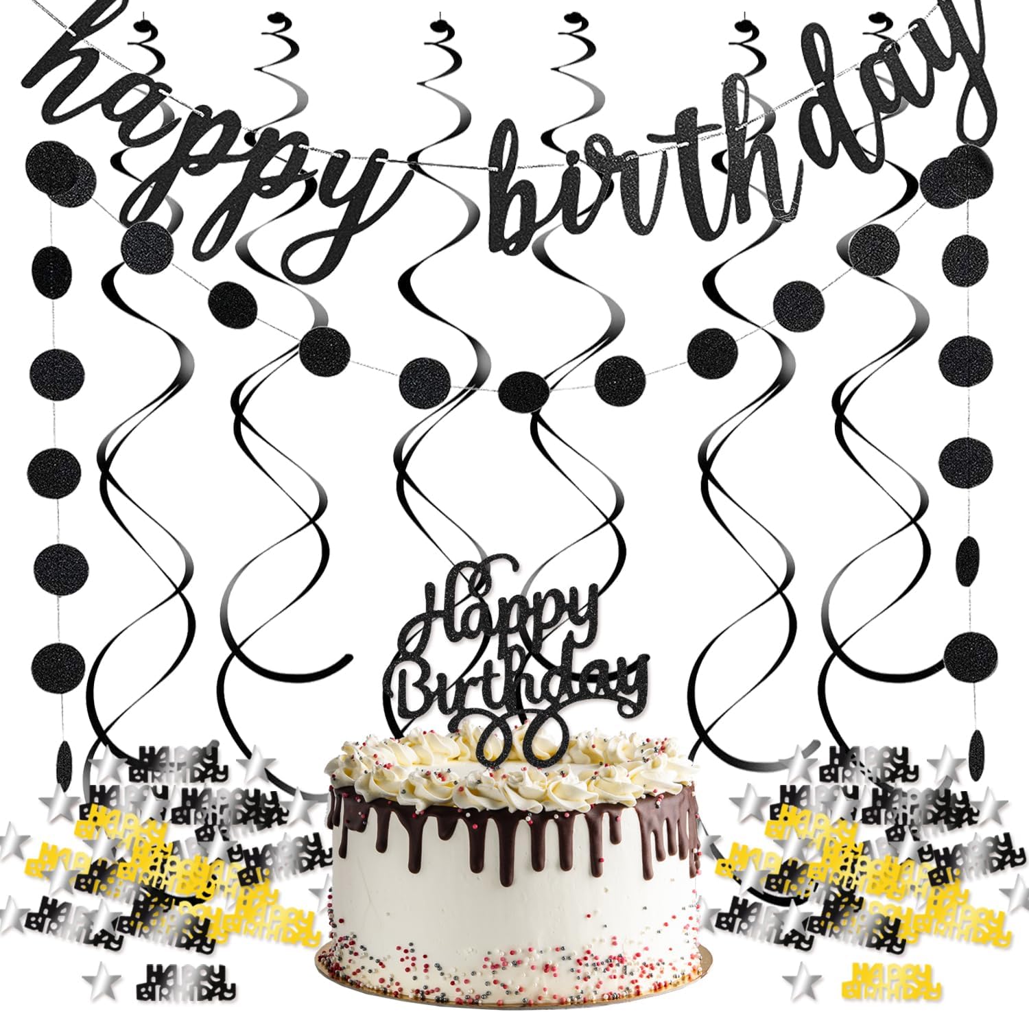 Glitter Happy Birthday Decorations Party Kit