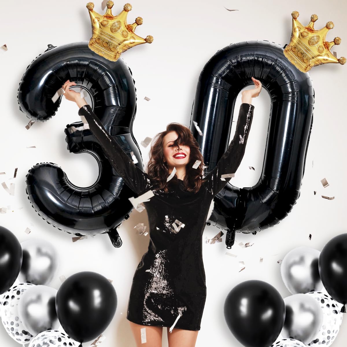 Black 8 Balloon Number 40 Inches Birthday Decorations