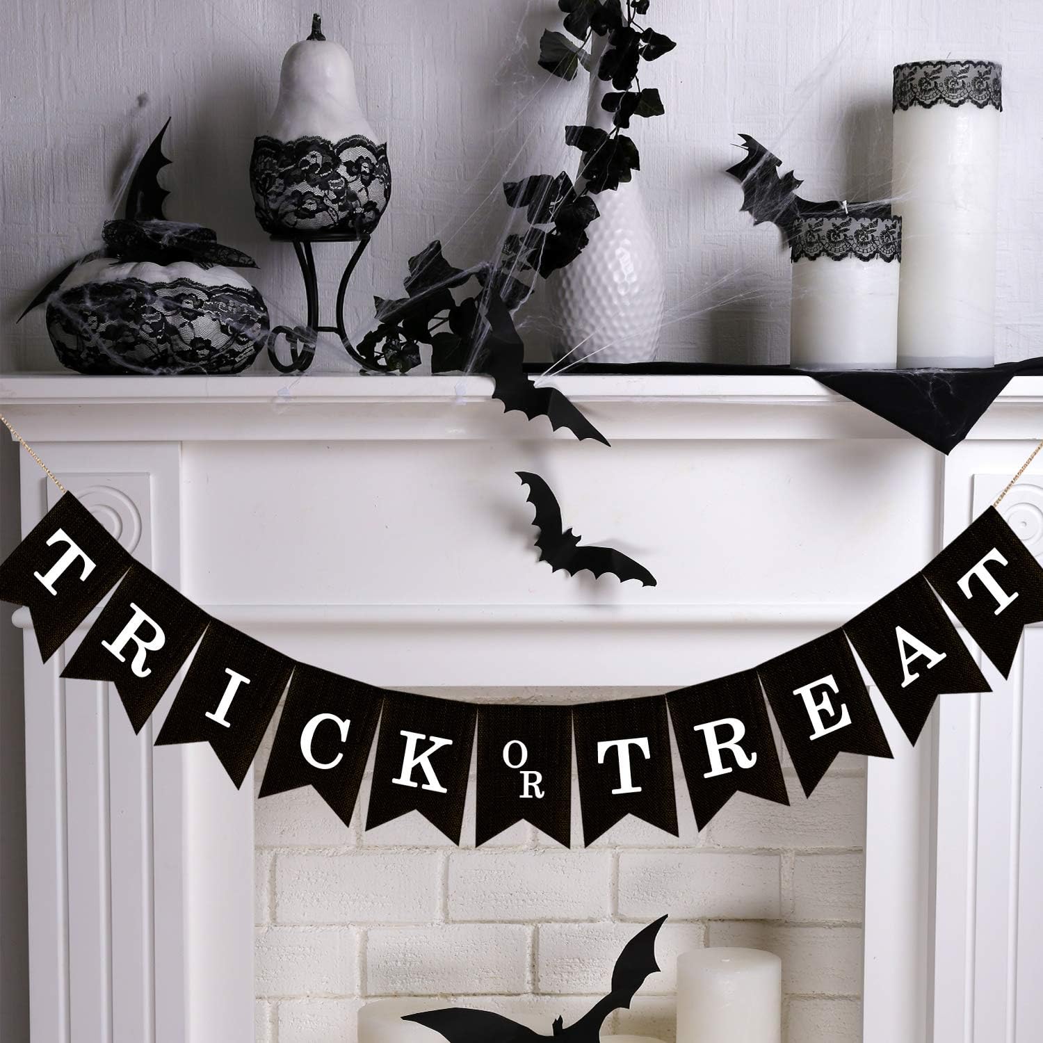 Trick or Treat Burlap Banner - Halloween Decor