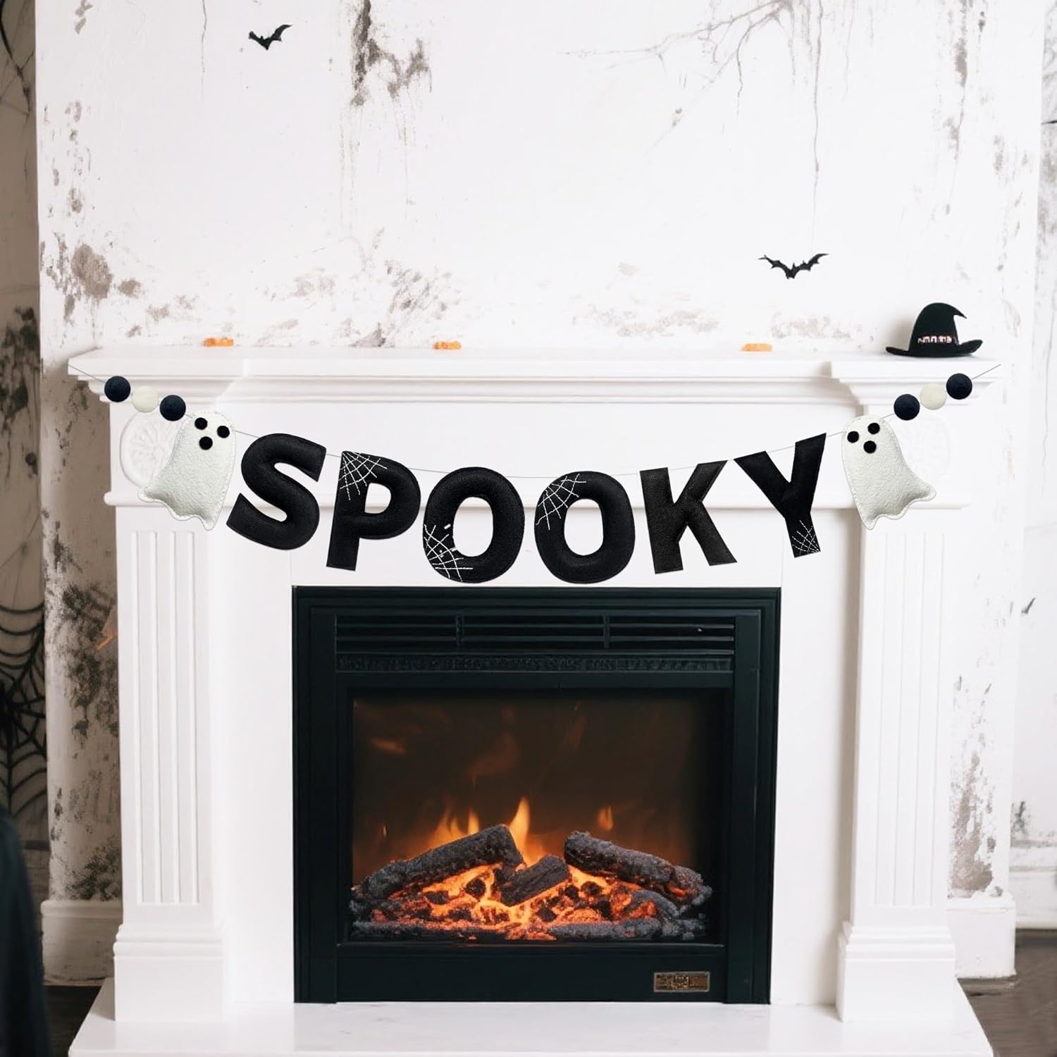 Halloween Decor Pre-Strung Felt Spooky Banner Garland
