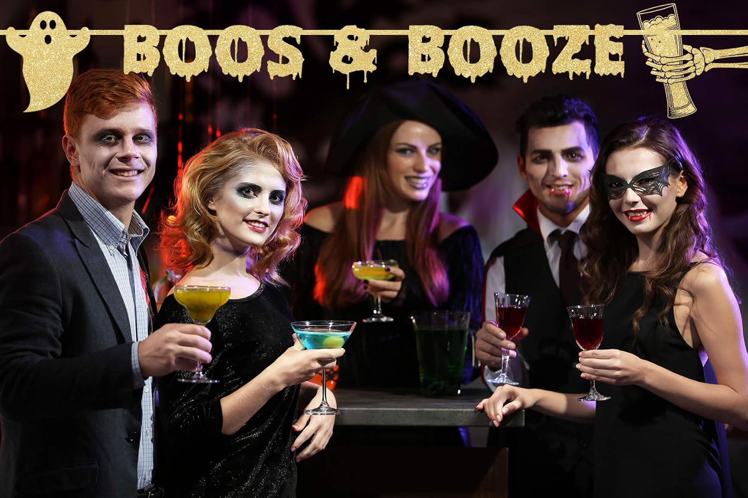 Bestus Boos Booze Halloween Banner for Adults