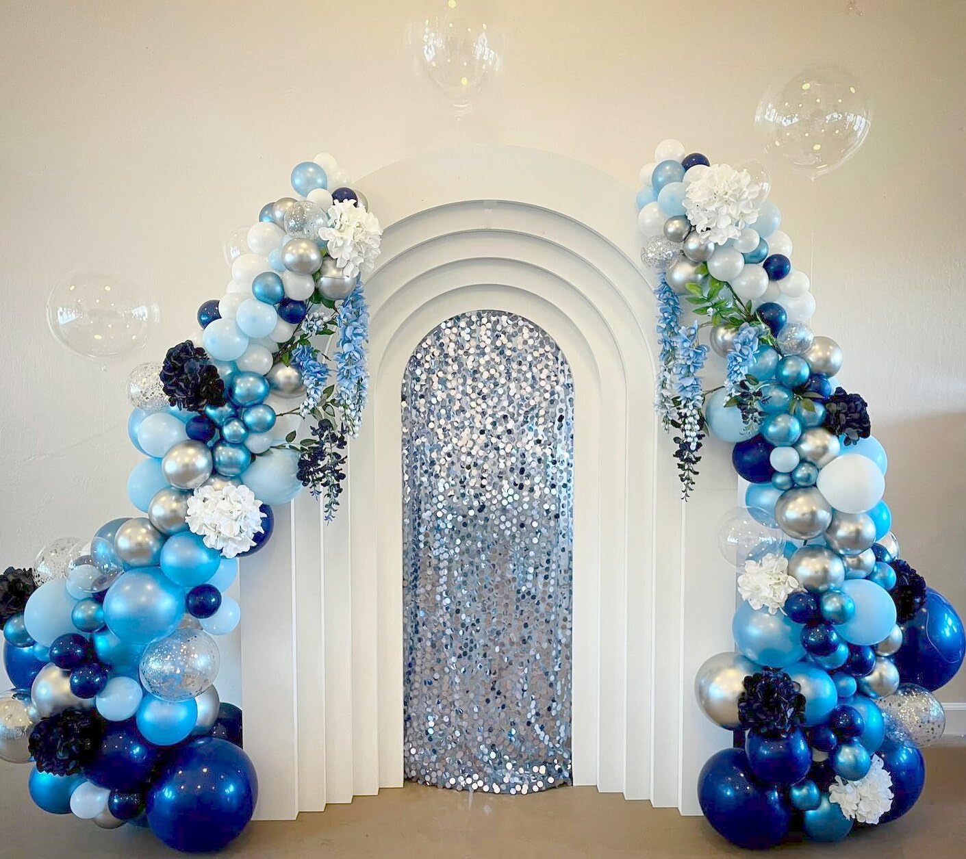 BAUANOOY 60pcs 12 Inch Blue Balloons Party Decorations Kit