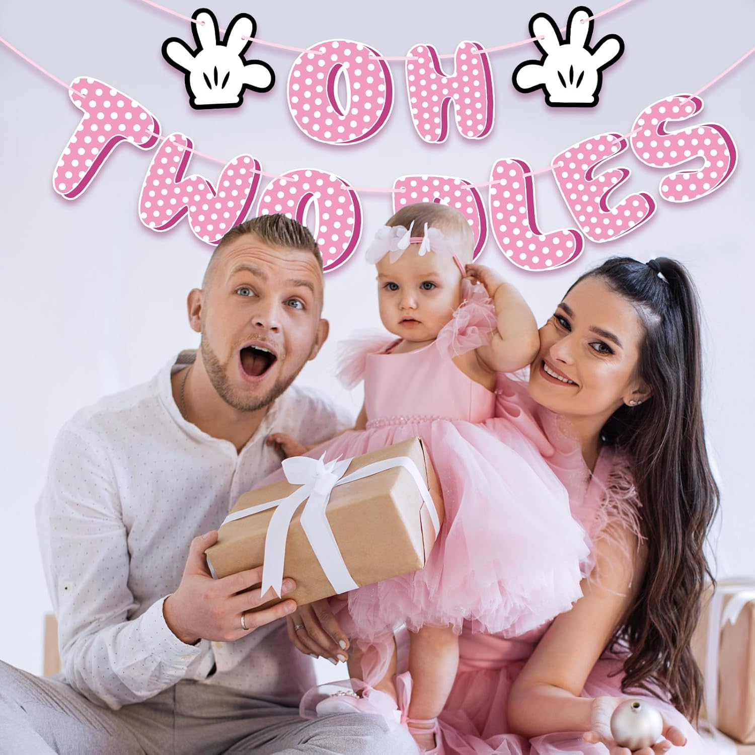 Pink Mouse Oh Twodles Birthday Banner Decorations