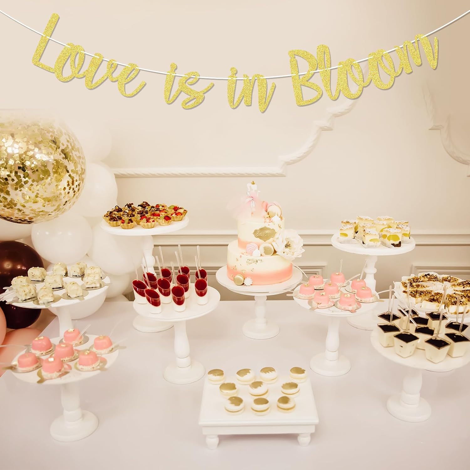 Love Is In Bloom Banner - Floral Bridal Shower Decor