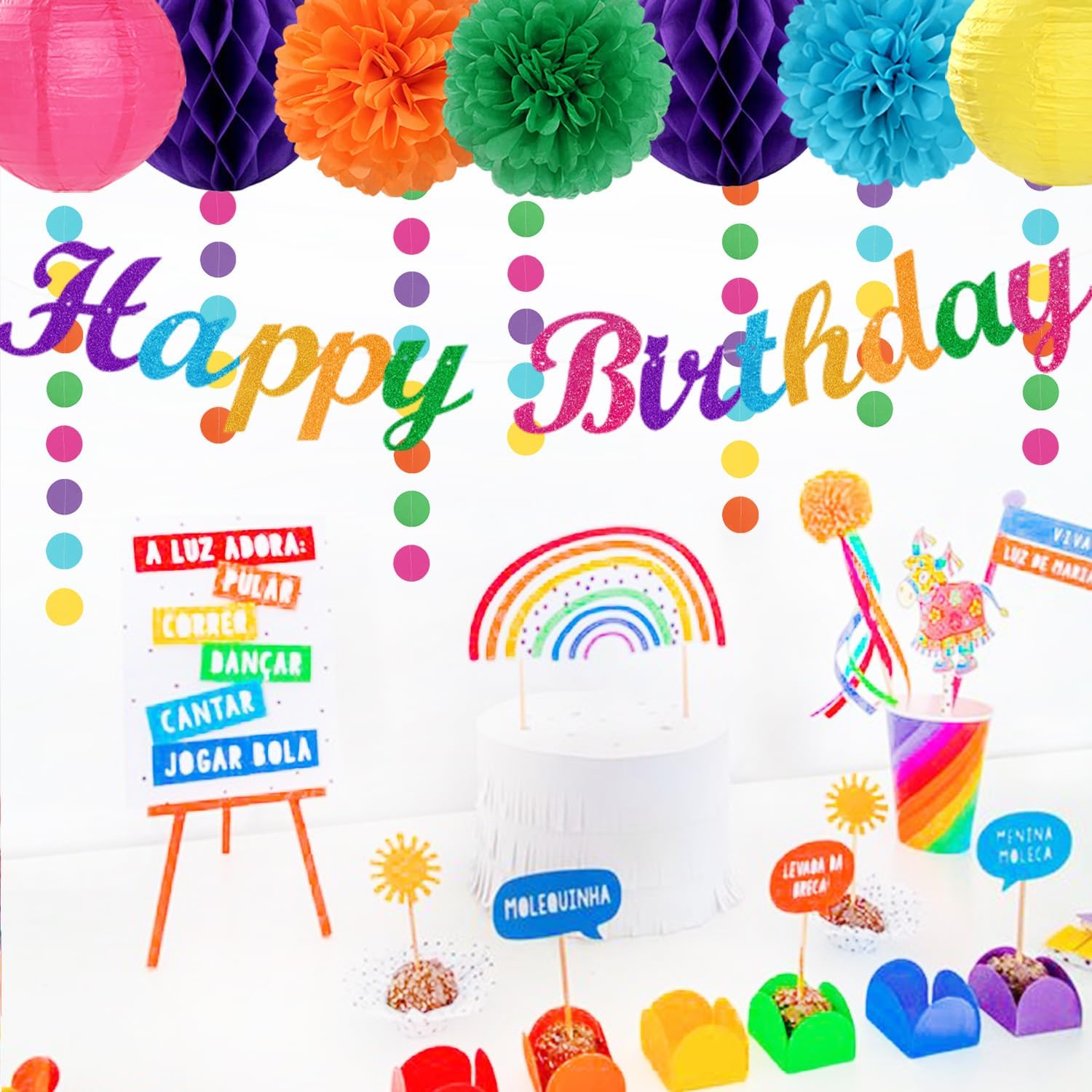 Rainbow Friends Birthday Party Decorations 21pcs Kit